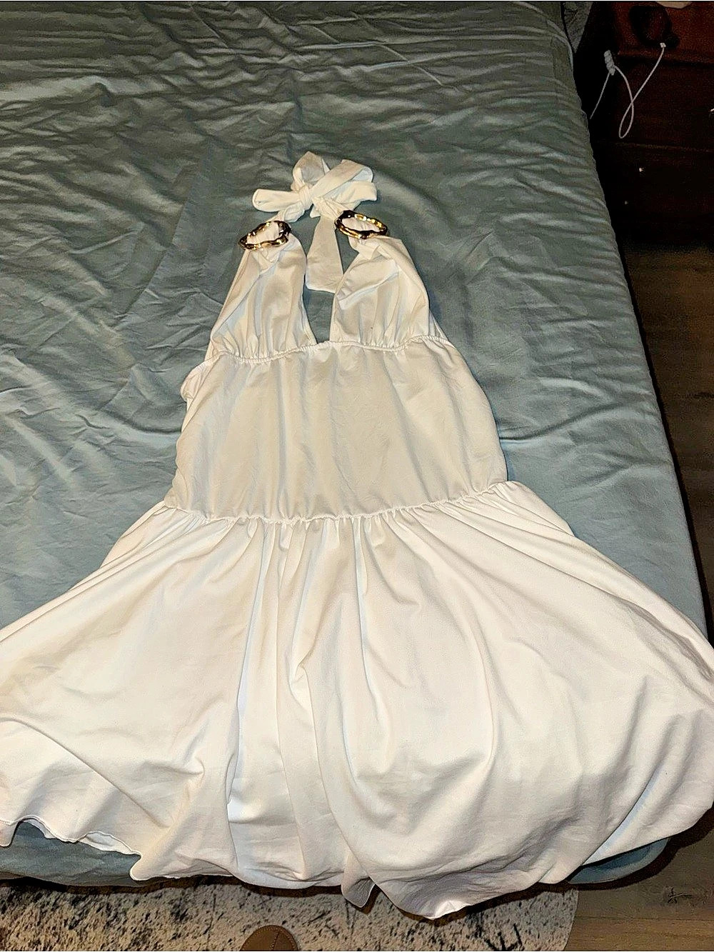 SHEIN White Halter Mini Dress Size 2x Like New